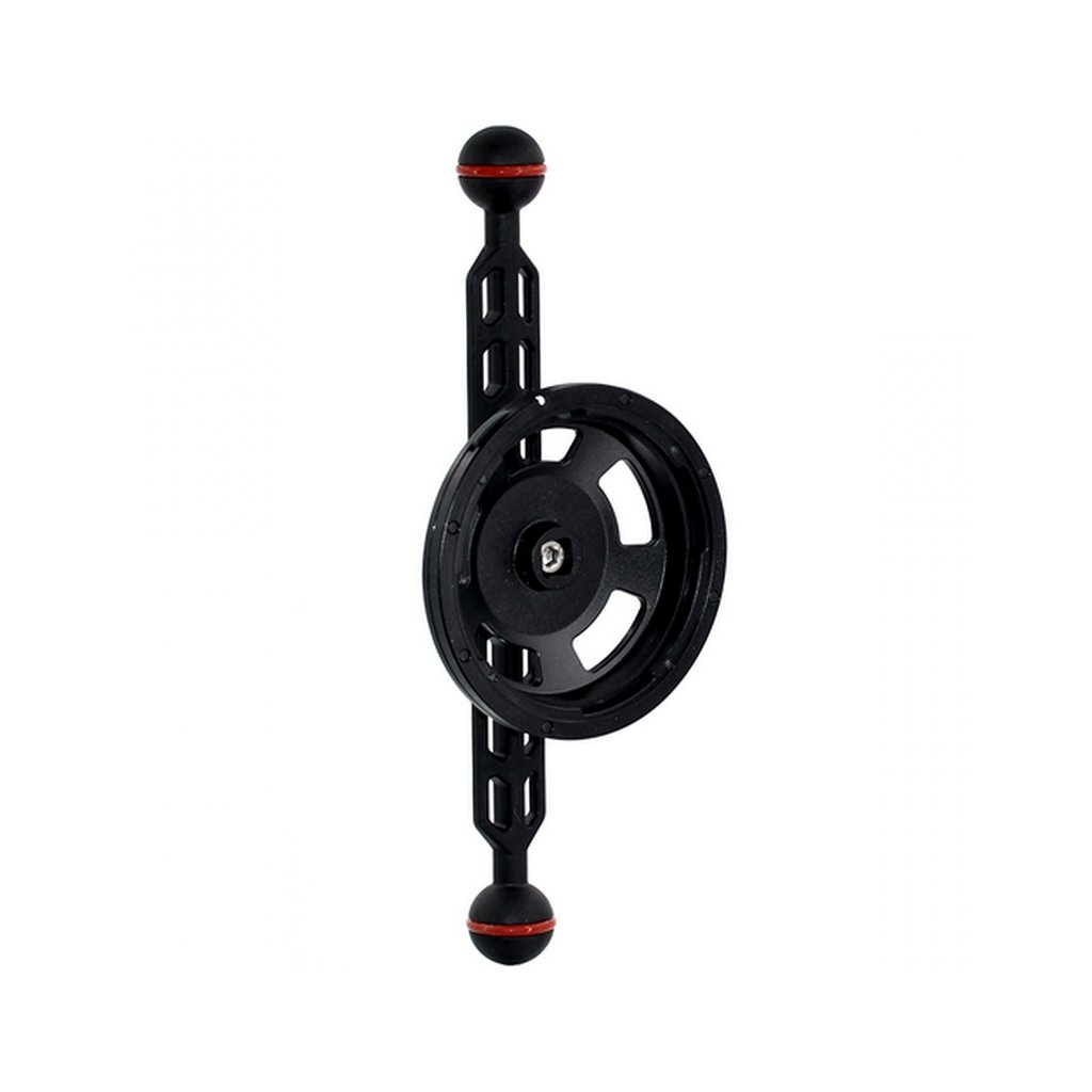 Plastic Carbon Bras avec Boule 25 mm Long 24 cm et Porte Objectif QRS-01-MB4P