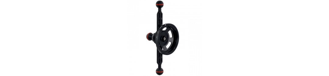 Plastic Carbon Kugelarm mit 3 Kugeln 25 mm Länge 24 cm und Linsenhalter QRS-01-MB4P mit Schnellverschlusssystem