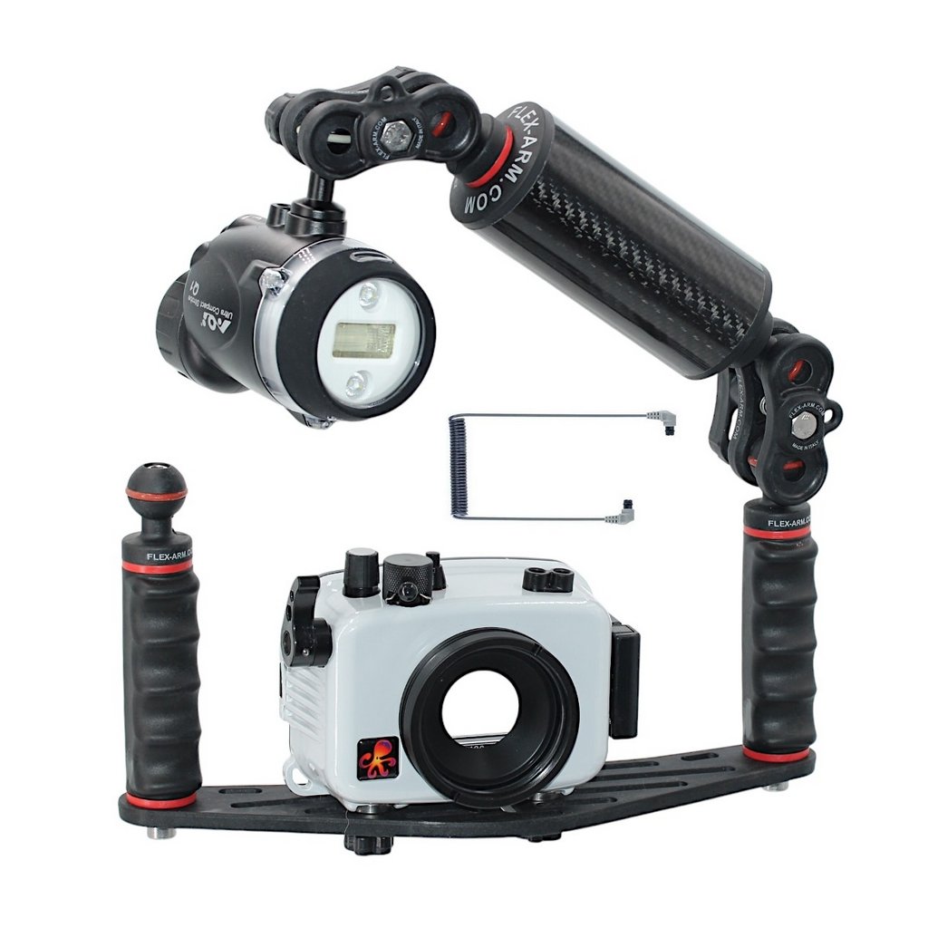 Set Completo Flash AOI Ultra Compact Strobe Q1 Custodia Ikelite TG-7