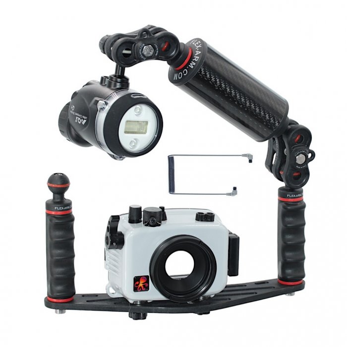 Set Ikelite Carcasa Submarina para Olympus TG-7 y Flash AOI Ultra Compact Strobe Q1