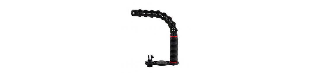 GO-TRAY V6 Unterwasser Tray Schiene mit Handgriff und 3/4 Flexarm YS-Adapter für GoPro