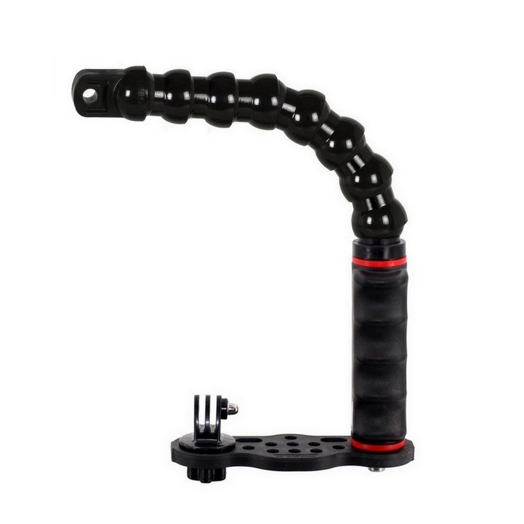 GO-TRAY V6 Unterwasser Tray Schiene mit Handgriff und 3/4 Flexarm YS-Adapter für GoPro
