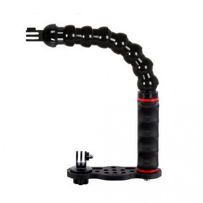 Platine GO-TRAY V6 con Poignée et Bras Flexible Support Lampe Qudos pour Caméra GoPro