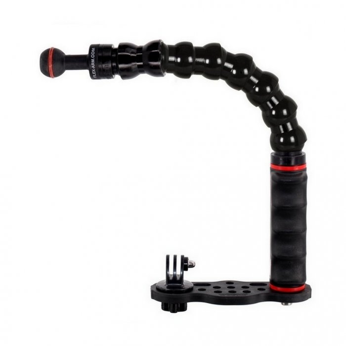 GO-TRAY V6 Underwater Bracket with Handle Flex Arm and 1-inch Ball for GoPro