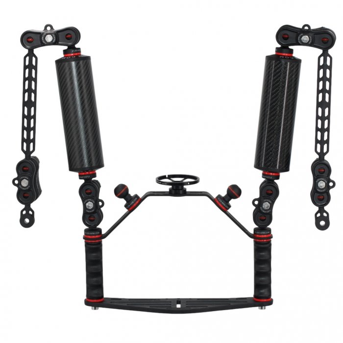 Staffa Fotografia Subacquea Kit Cross Bar Supporto M67 Bracci Galleggianti in Carbonio