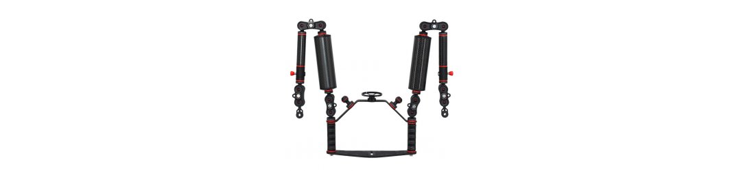 Underwater Camera Tray Kit Cross Bar Crossbar with Lens Holder Carbon Arm - PRO
