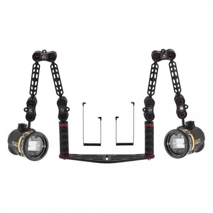 Unterwasser Doppel Blitzgerät Set Sea and Sea Ys-D3 Duo und Lichtleiterkabel Optisches