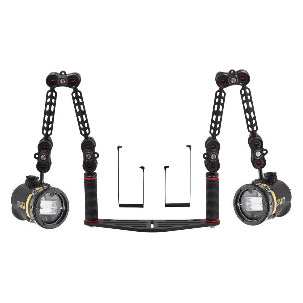 Unterwasser Doppel Blitzgerät Set Sea and Sea Ys-D3 Duo und Lichtleiterkabel Optisches