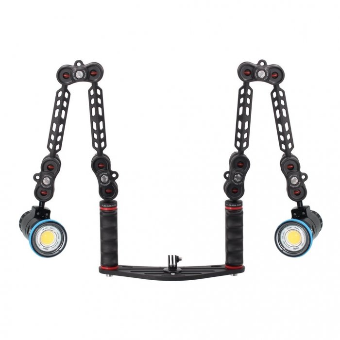 Underwater Tray with Video Light Weefine Solar Flare 4500 Video Light Pack 10000 Lumen