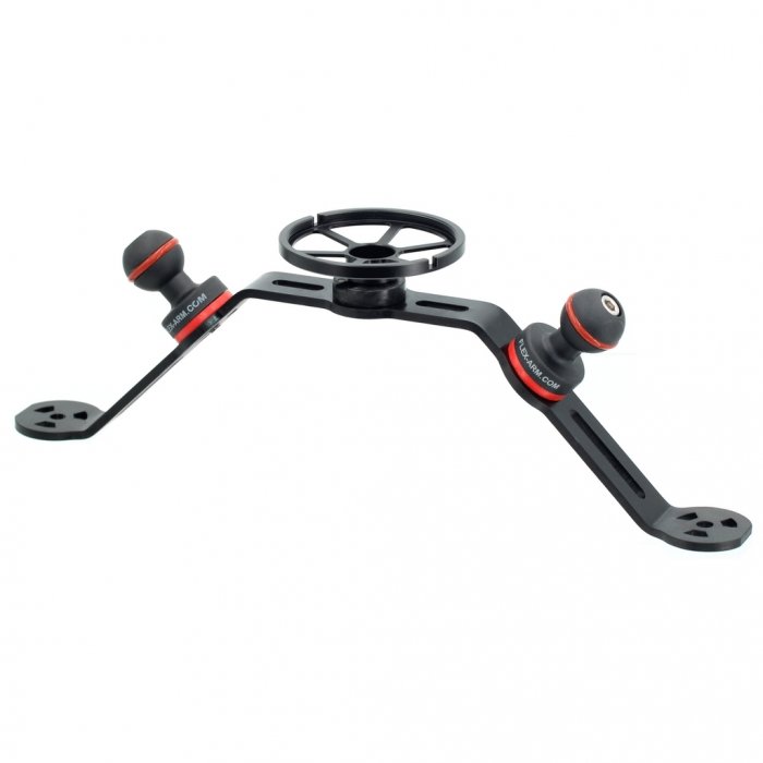 Crossbar avec Set Support de Lentille M67 et 2 Boule 25 mm pour Platines Sous-Marine 320 mm