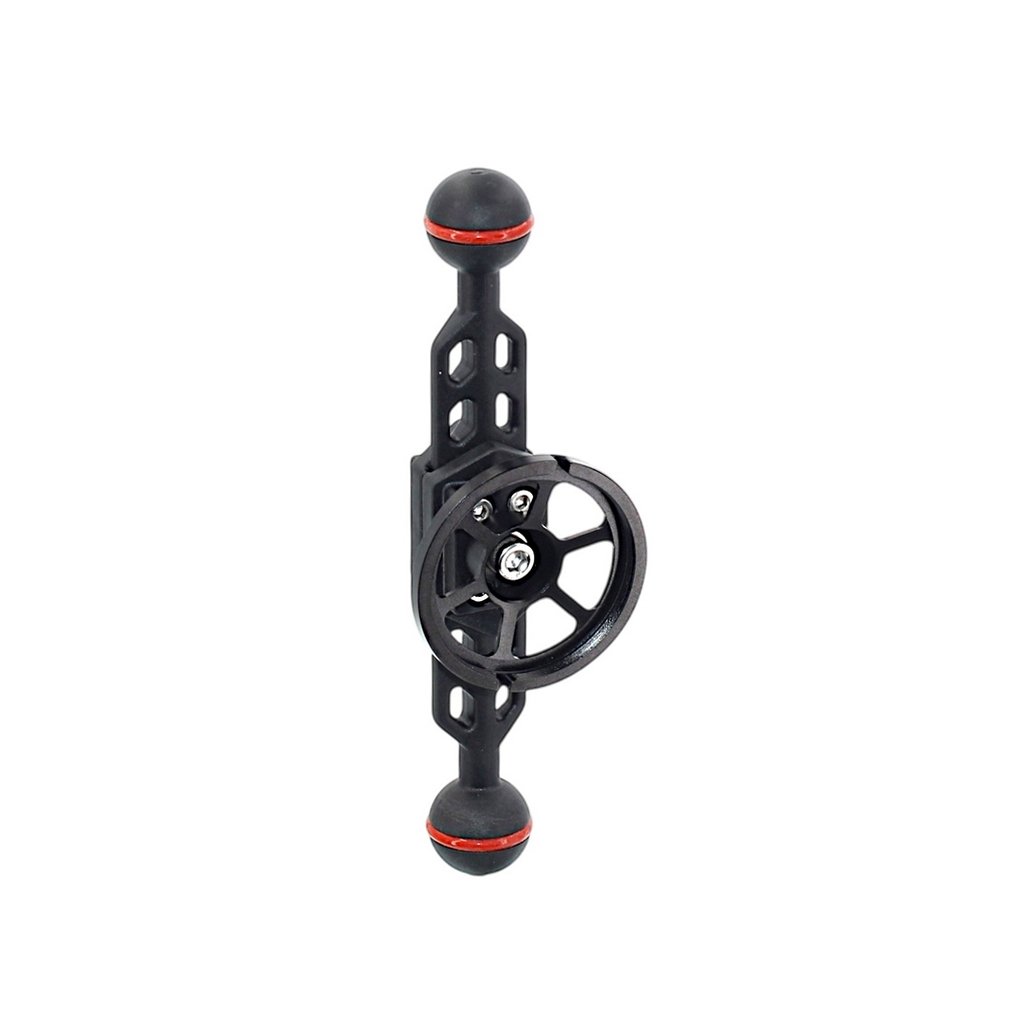 Plastic Carbon Bras avec Boule 25 mm Long 18 cm et Porte Objectif M52