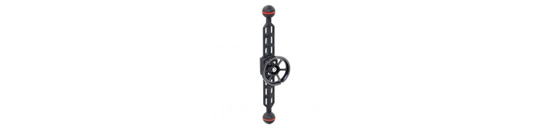Plastic Carbon Bras avec Boule 25 mm Long 24 cm et Porte Objectif M52