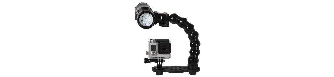 GO-TRAY Underwater Bracket with 3/4 Flex Arm Ys Adapter  for GoPro 