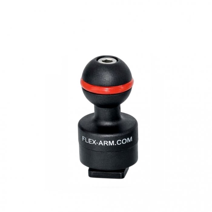 Cold Shoe 1 Inch Ball Adapter for Underwater Housing - Short Ball