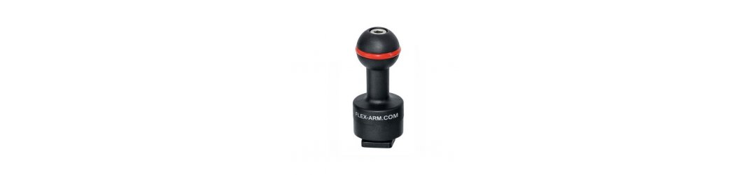 Cold Shoe 1 Inch Ball Adapter for Underwater Housing - Long Ball