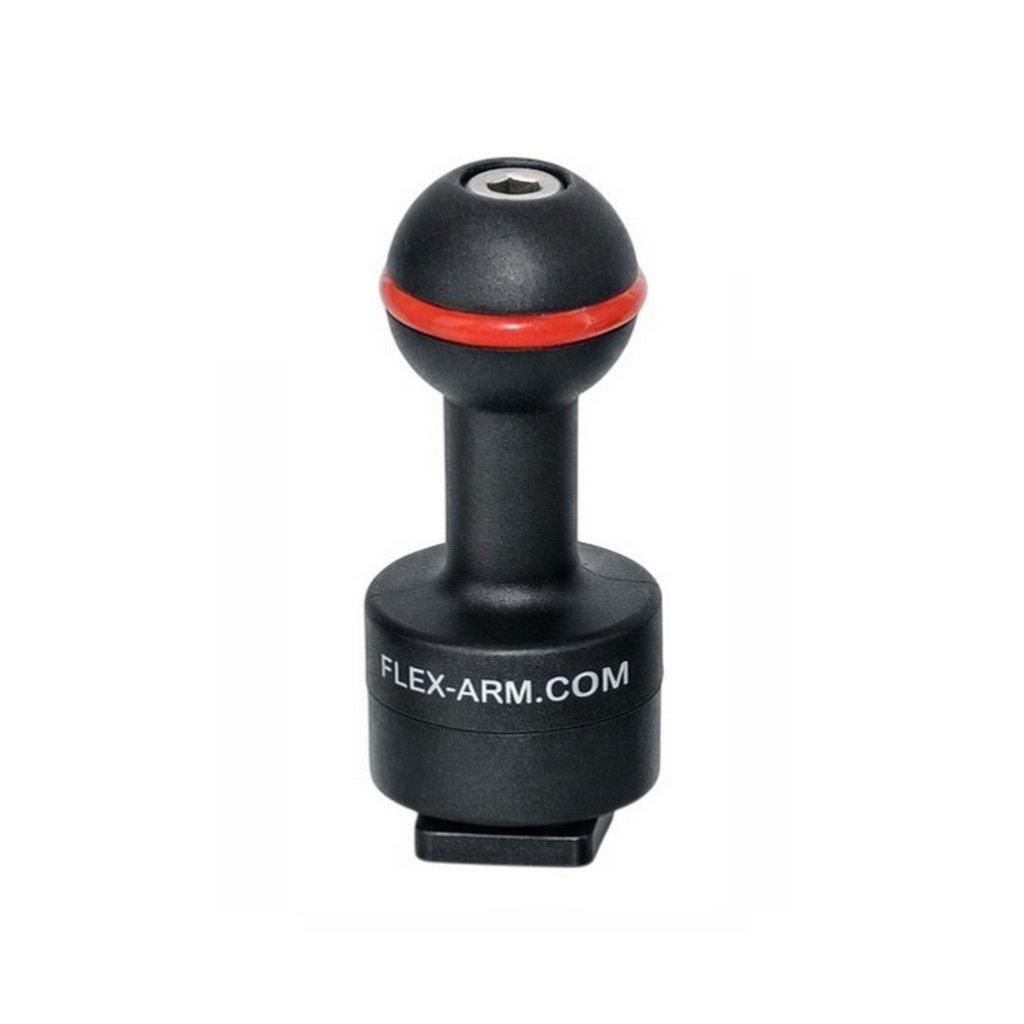 Cold Shoe 1 Inch Ball Adapter for Underwater Housing - Long Ball