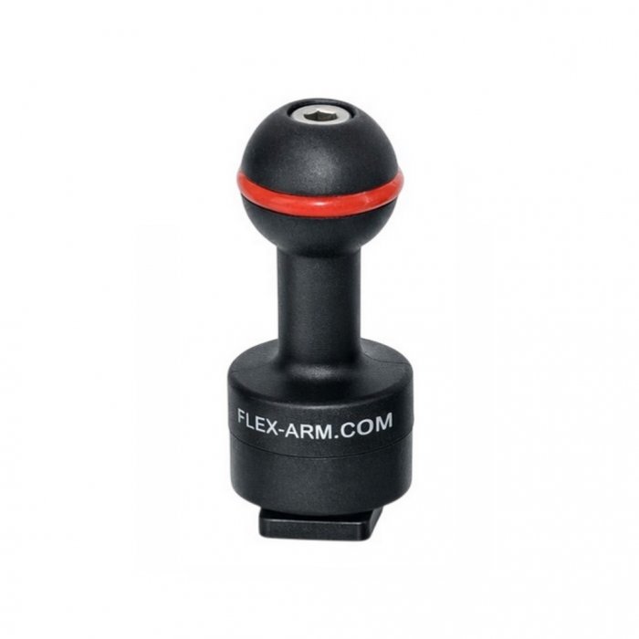 Cold Shoe 1 Inch Ball Adapter for Underwater Housing - Long Ball