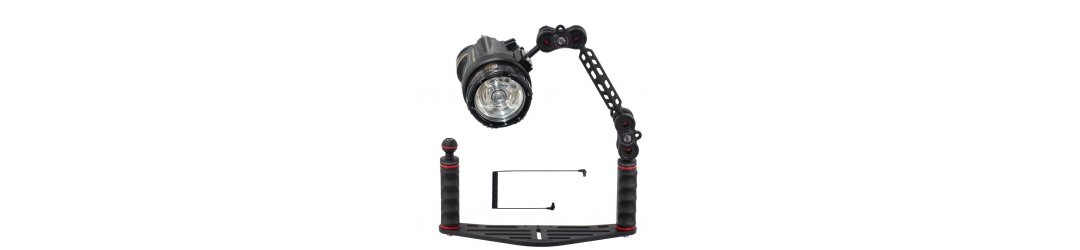 Kameraschiene für Unterwassergehäuse Set Sea and Sea YS-D130R und Lichtleiterkabel Optisches