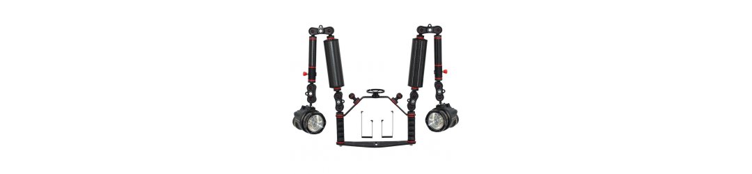 Platine pour Caisson Photo Sous-Marine Kit Crossbar avec Support de Lentille M67 Bras de Carbone PRO - Sea and Sea YS-D130R