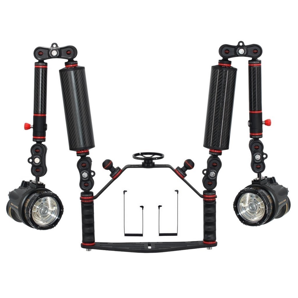 Platine pour Caisson Photo Sous-Marine Kit Crossbar avec Support de Lentille M67 Bras de Carbone PRO - Sea and Sea YS-D130R
