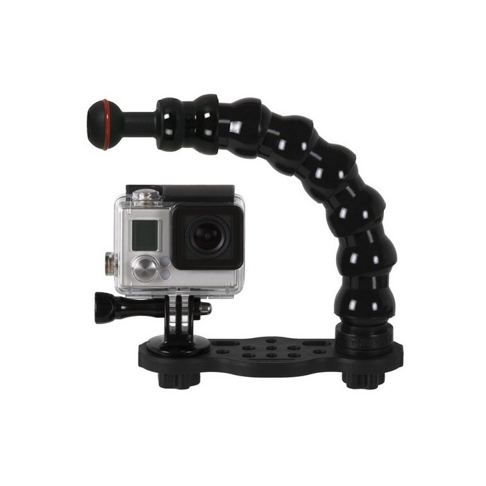GO-TRAY Underwater Bracket and 3/4 Flex Arm With 1-inch Ball for GoPro 