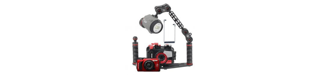 OM System TG-7 + PT-059 Housing + AOI Q1i Strobe Underwater Photo Package