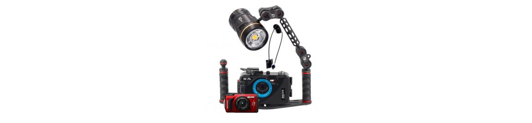 OM System TG-7 + Weefine WFH-TG PRO Housing + Strobe Weefine Ring Strobe WFS09 Underwater Photo Package