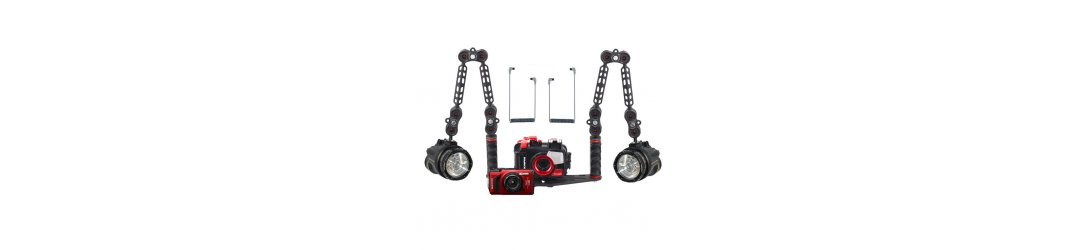 OM System TG-7 + PT-059 Housing + Double Strobe Sea and Sea YS-D130R Underwater Photo Package