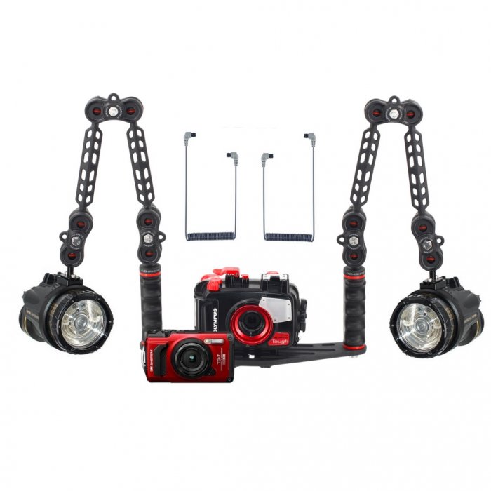 Olympus OM System TG-7 + Unterwassergehäuse PT-059 + Doppelt Unterwasserblitz Sea and Sea YS-D130R Pack Unterwasserfotografie