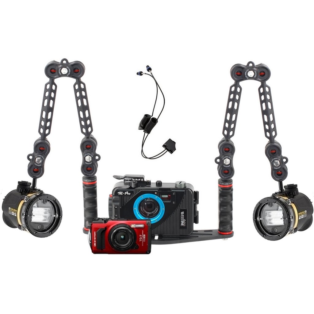 OM System TG-7 + Caisson Weefine WFH-TG PRO + Double Flash Sea and Sea D3 Duo Pack Photo Sous-Marine