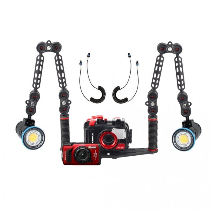 OM System Tg7  + Custodia PT-059 + Weefine Solar Flare 4500 Pack Foto Video