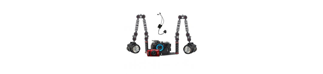 OM System Tg7 + Custodia Weefine WFH-TG PRO + Doppio Flash Sea and Sea YS-D130R Pack Fotografia Subacquea