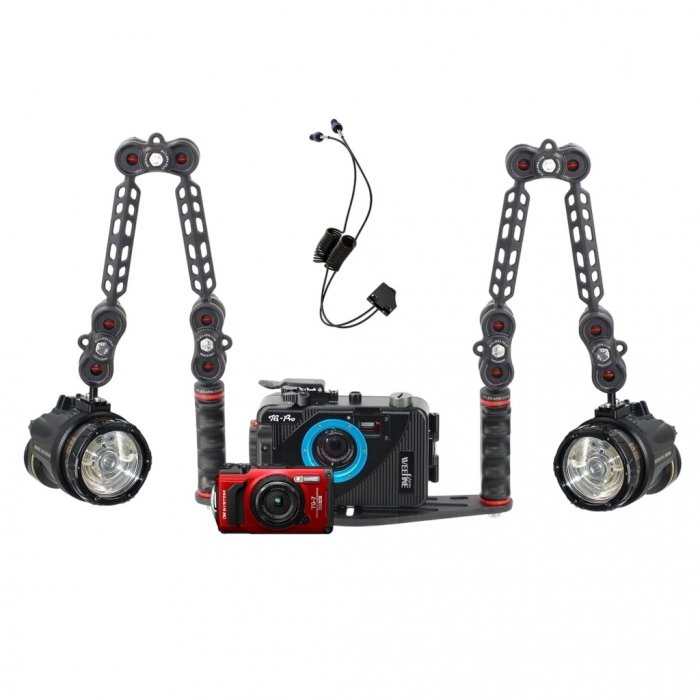 OM System TG-7 + Weefine WFH-TG PRO Housing + Double Strobe Sea and Sea YS-D130R Underwater Photo Package