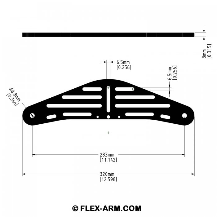 Underwater Camera Housing Tray With Handles 3/4 Flex Arm Base